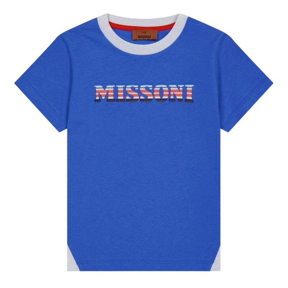 Missoni Childrens/Kids Logo Regular T-Shirt / Blue/Red
